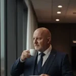 Dr. Jelenek János ügyvéd az irodájában